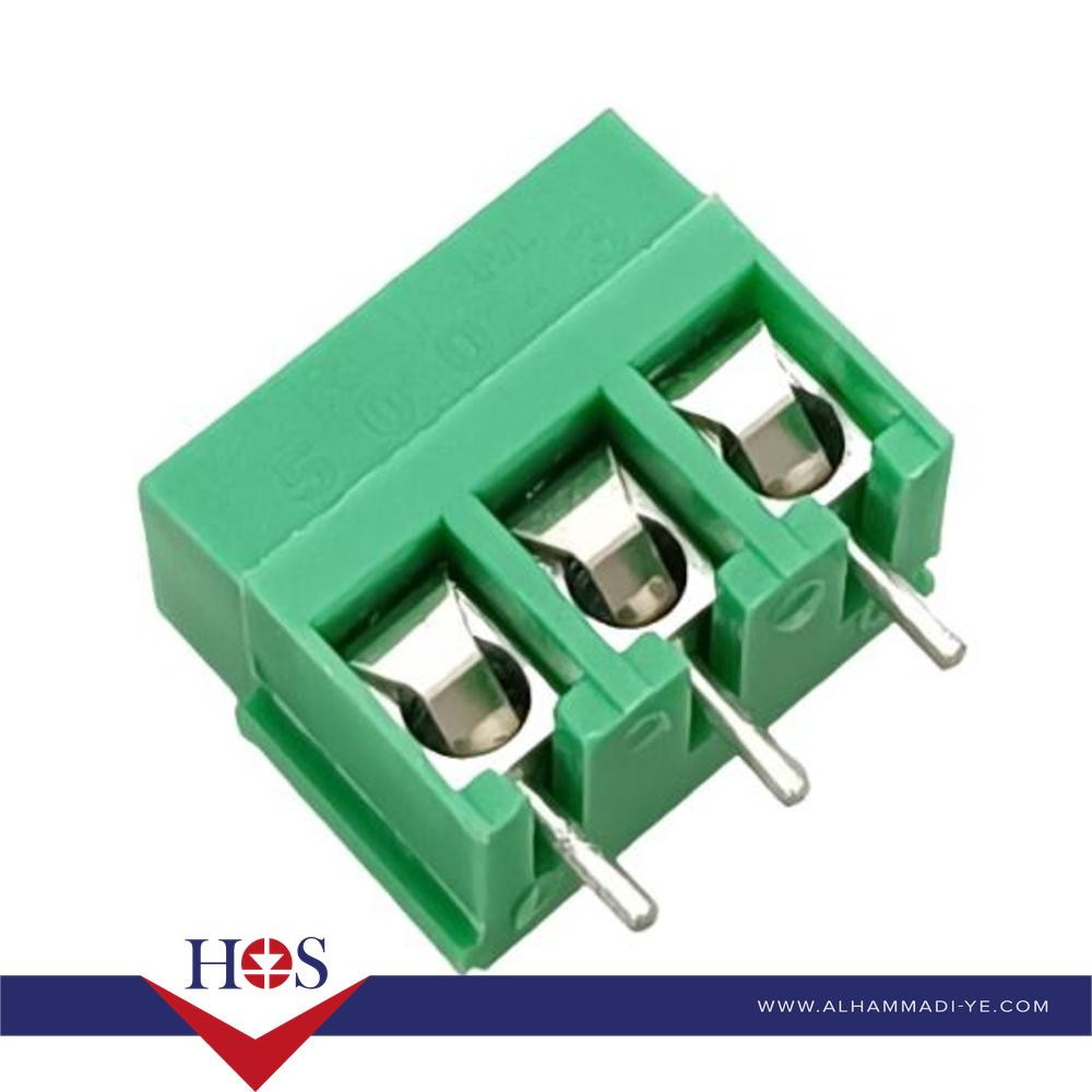 Green KF128-3P 2.54mm Straight Needle PCB Terminal Blocks ترمينال ذكر 3 ارجل