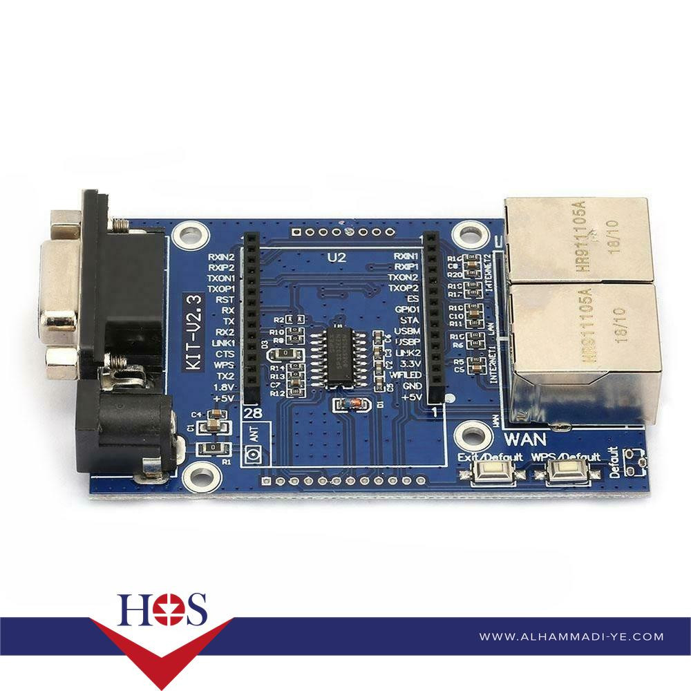 Serial-port Uart-WIFI Module, SCM WIFI and HLK-RM04 Simple Testing Board - RS232 تحويله من ايثرنت الي
