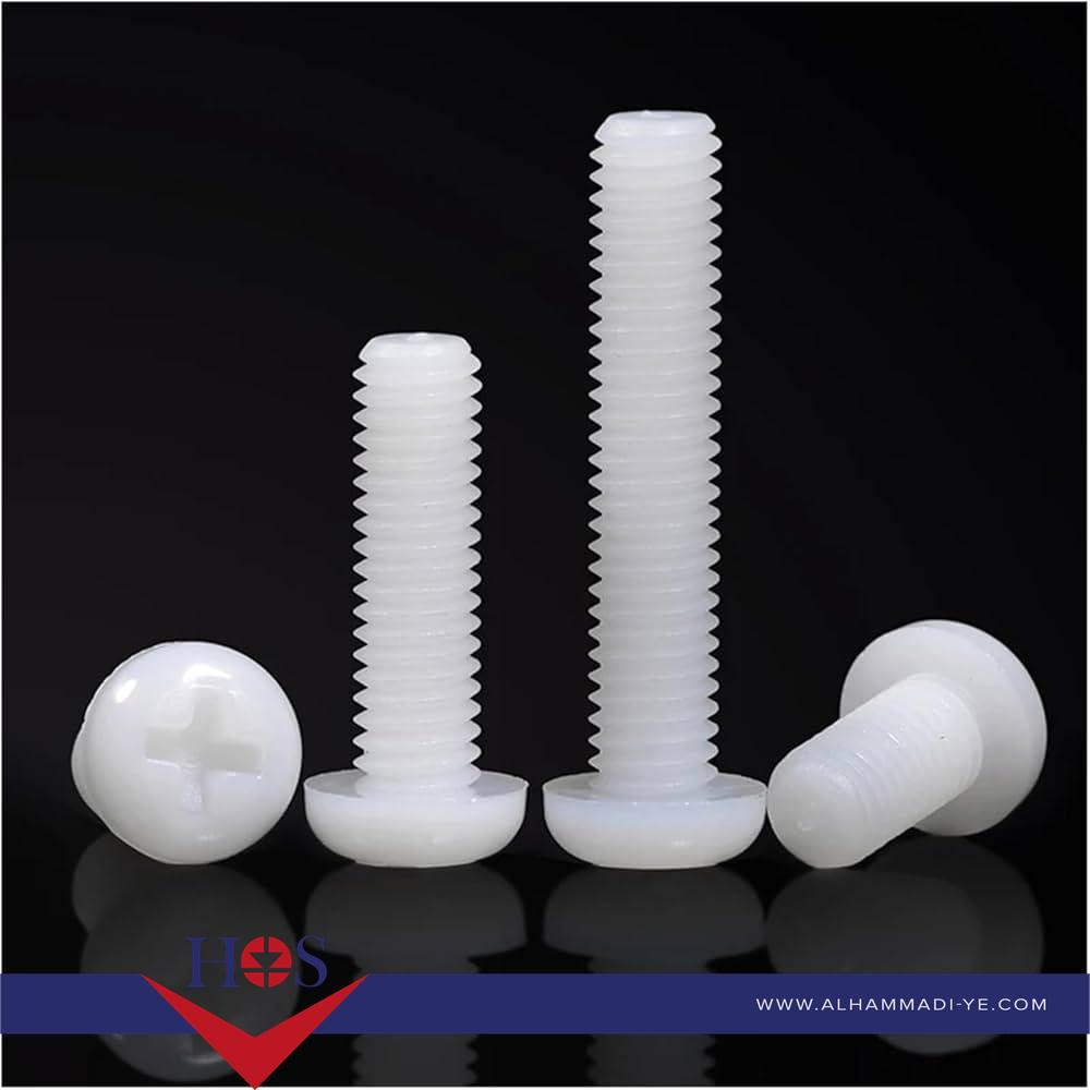 White nylon screw M3*12mm مسمار بلاستيك 3*12