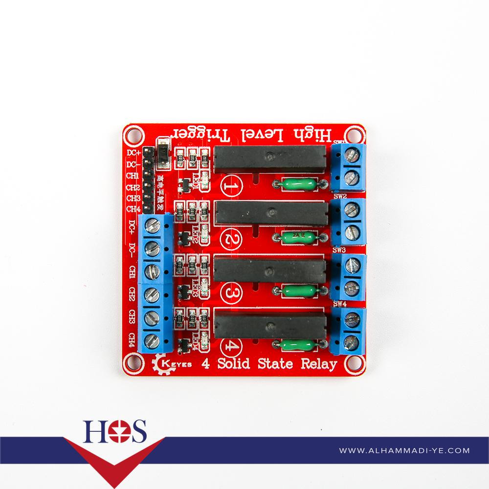 4 Channel 5V High Level Solid State Relay Module سوليد ستات ريلي 4 قنوات 5 فولت 2 امبير