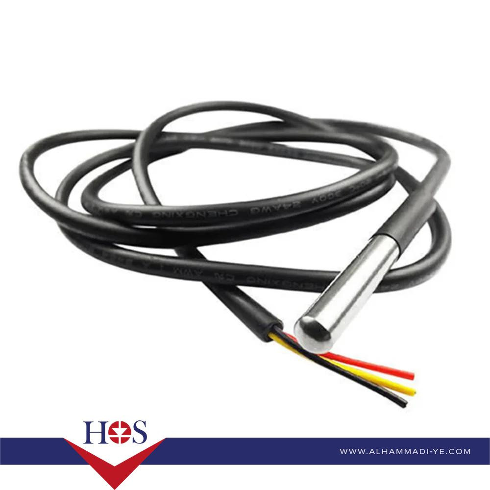 DS18B20 Waterproof Digital Thermal Probe 1m حساس حرارة