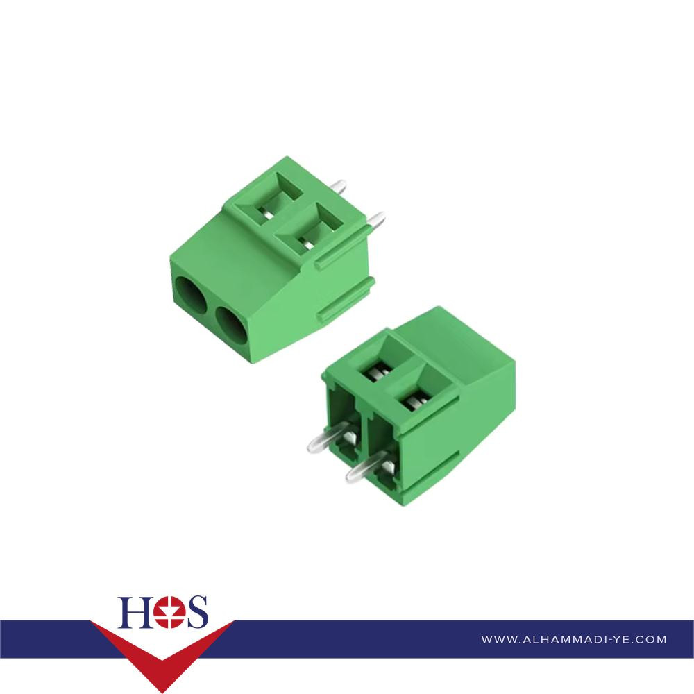 Green KF128-2P 5.08mm Straight Needle PCB Terminal Blocks ترمينال ذكر 2 ارجل