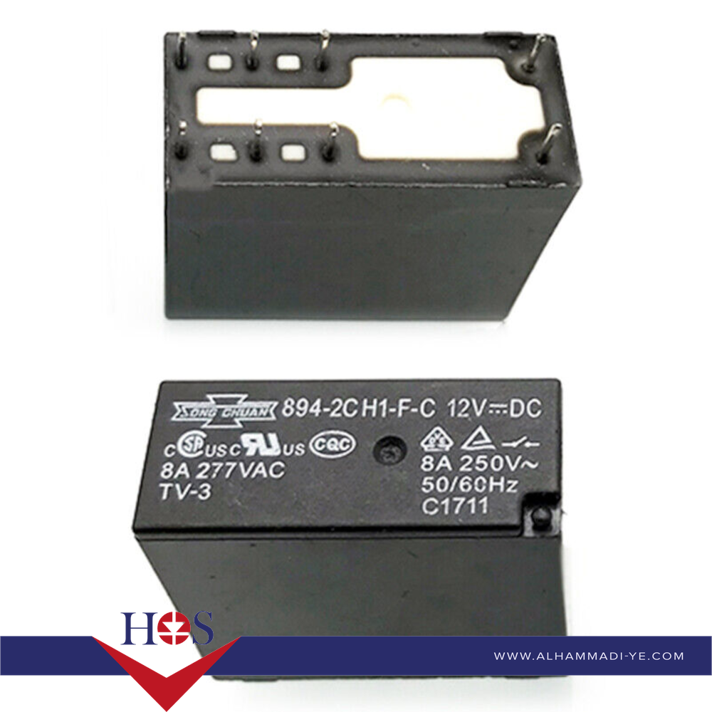 894-2CH1-F-C-DC-12V-RELAY ريلي 12 فولت 8 ارجل
