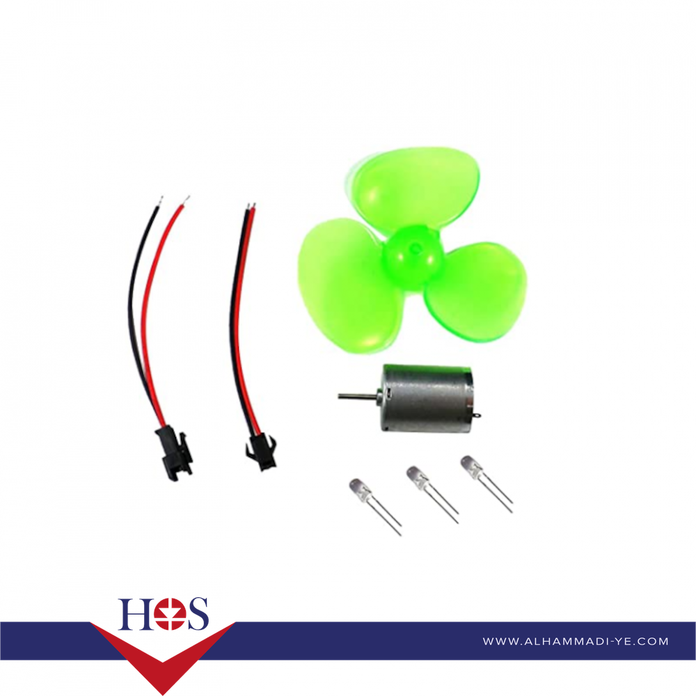90mm Big Three-Leaf Micro Wind Generator DC Motor Set with Propeller مولد الرياح مع المروحة