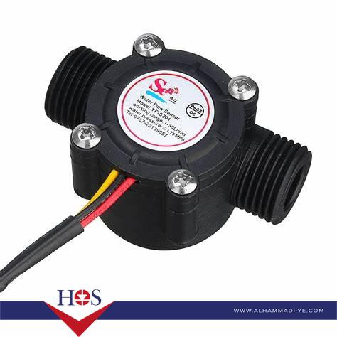 Water flow sensor (Sea) YF-S201 Flowmeter G1/2 1-30L/min Black حساس تدفق المياه اسود