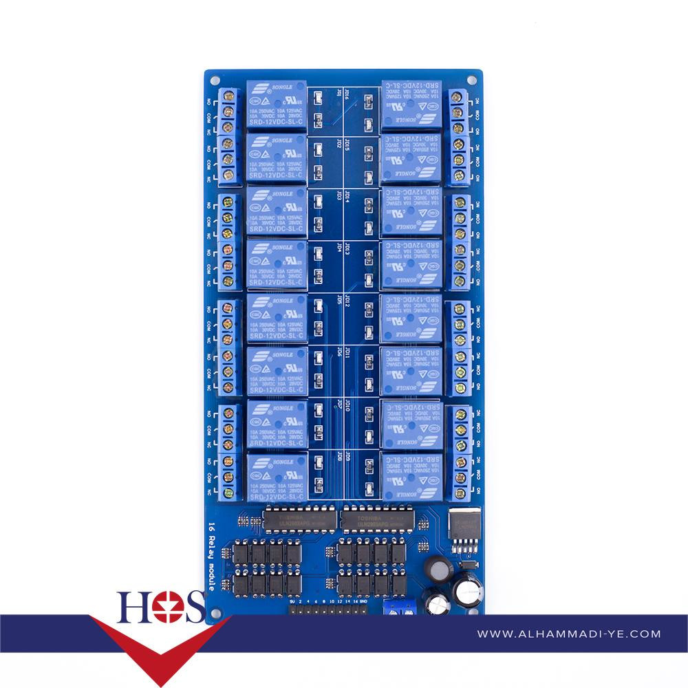 16 Channel 12V Relay Module Shield ريلي 16 قناة 12 فولت