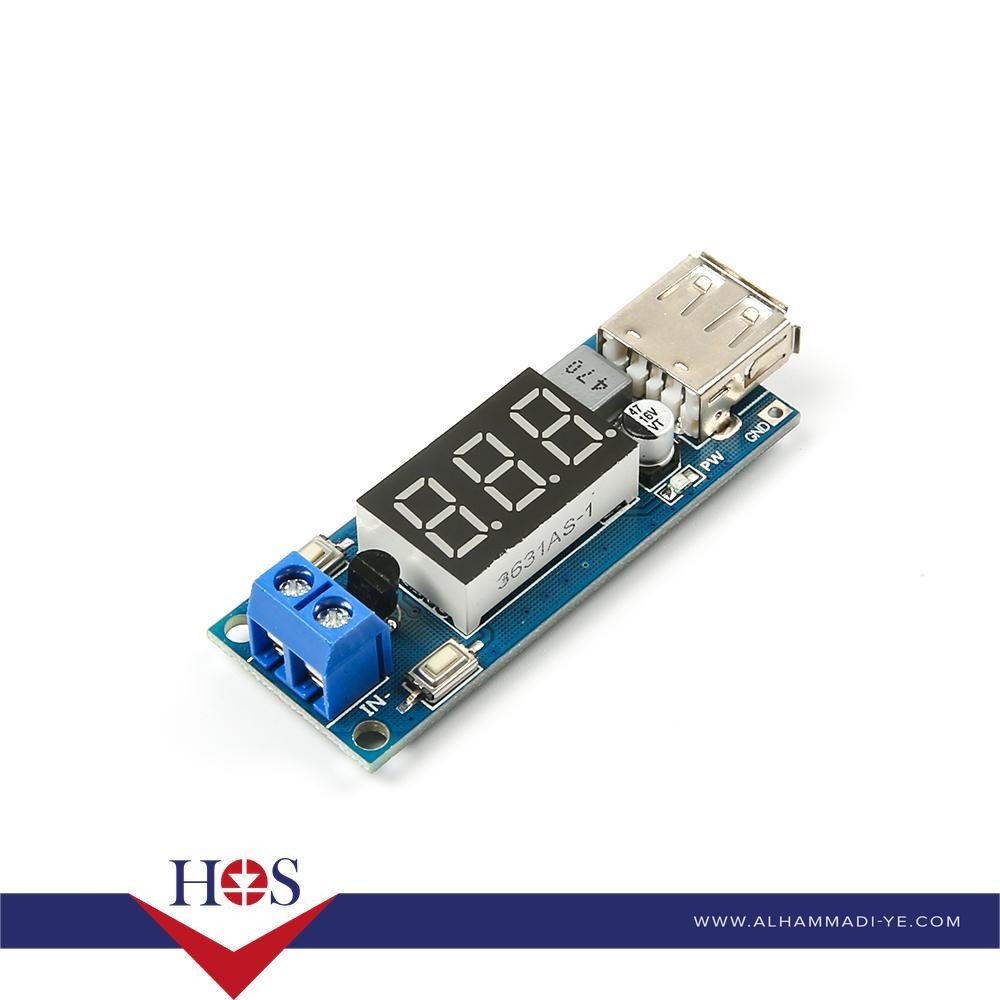 DC 4.5-40V To 5V 2A USB Charger DC-DC Step-down Buck Converter Voltmeter Module دائرة شحن
