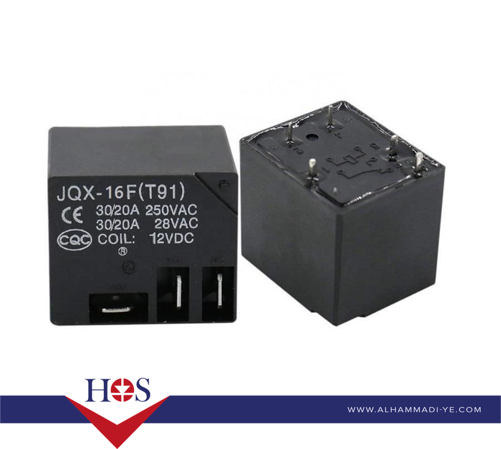 Relay-T91-JQX-16F-12V-5P-5-3124-black ريلي 12 فولت 5 ارجل