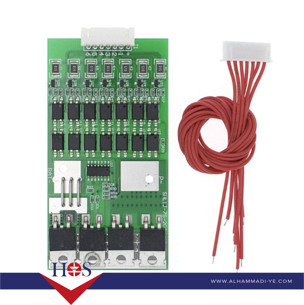 7S Cells 24V 20A Balancing Li-ion Lithium 18650 Battery BMS Protection Board  Integrated Circuits بالنس بطاريه ليثيوم