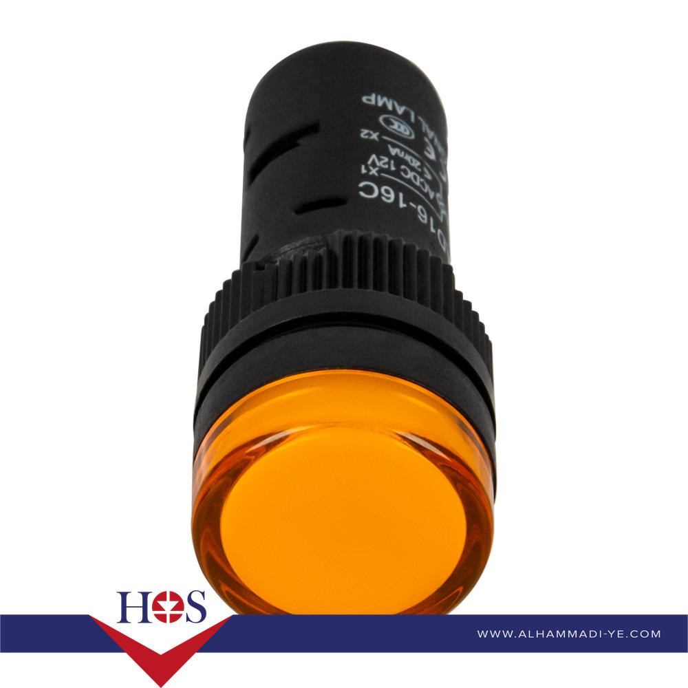 Yellow AC/DC12V 16mm AD16-16E LED Power Pilot Signal Light Lamp MOQ10 لمبه اشاره طبلون اصفر