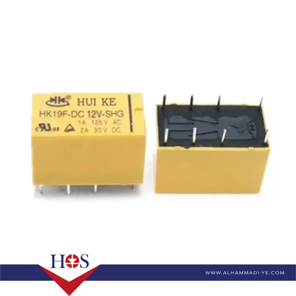 HK19F-DC-12V-RELAY ريلي 12 فولت 8 ارجل
