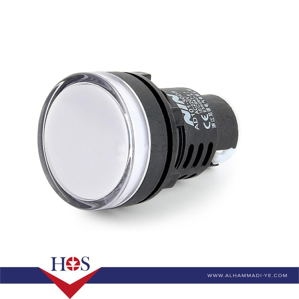 White AC220V 16mm AD16-16E LED Power Pilot Signal Light Lamp MOQ10 لمبه اشاره طبلون ابيض