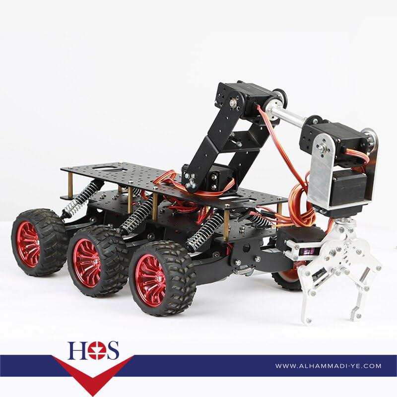 Black 6WD Search Rescue Platform Smart Car Chassis Damping Off-road Climbing WIFI Car